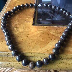 Natural Bronzite Sterling Silver Necklace